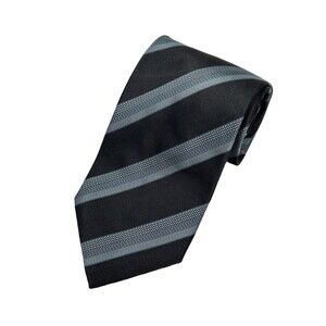 GIORGIO ARMANI Men's 100% Silk Neck Tie ~ Gray ~ Striped ~ Made in Italy! 55"x4"